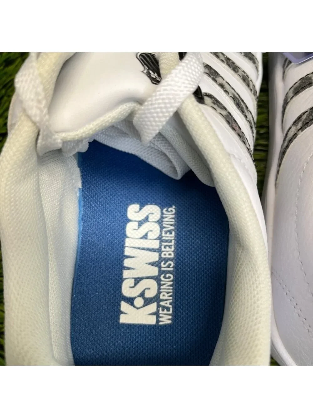 K-Swiss Court Pro II Leopard Womens Size 8 White Black Athletic Shoes Sneakers